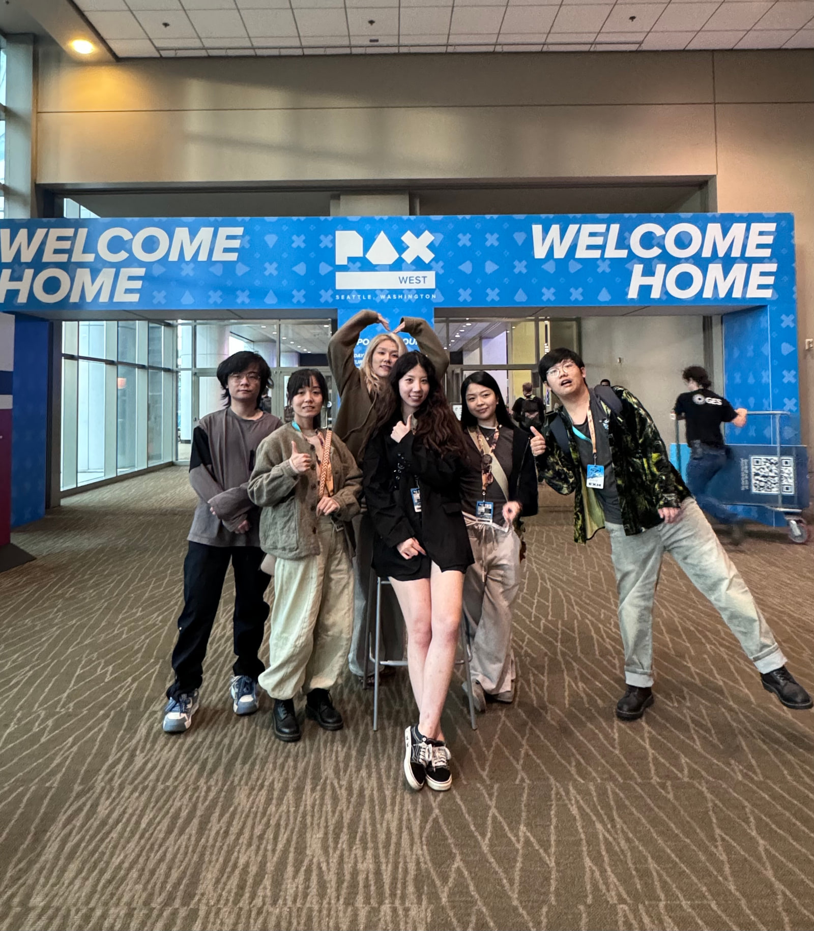 Group photograph with peers at PAX West in Seattle